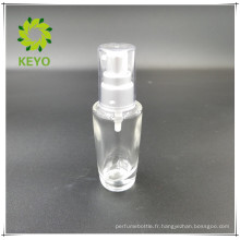 Bouteille en verre de lotion de 30ml emballage en verre vide bouteille en verre cosmétique transparente